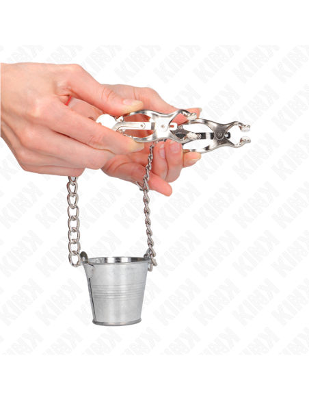 KINK - NIPPLE CLAMPS WITH A BUCKET SILVER