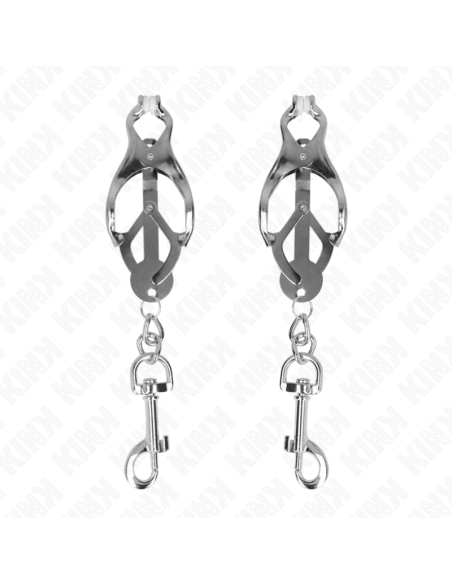 KINK - JAPANESE CLOVER NIPPLE CLAMPS WITH HOOKS SILVER