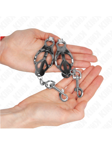 KINK - JAPANESE CLOVER NIPPLE CLAMPS WITH HOOKS SILVER