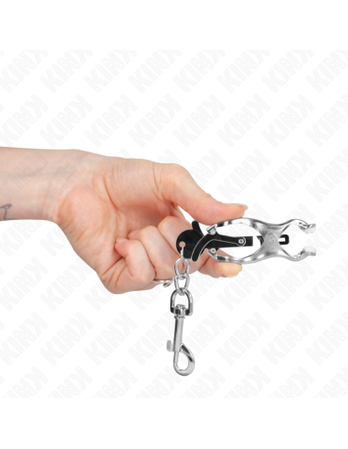 KINK - JAPANESE CLOVER NIPPLE CLAMPS WITH HOOKS SILVER