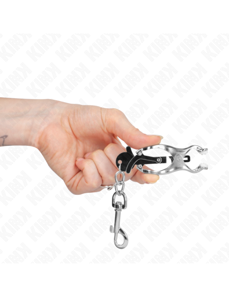 KINK - JAPANESE CLOVER NIPPLE CLAMPS WITH HOOKS SILVER