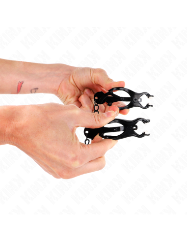 KINK - JAPANESE CLOVER NIPPLE CLAMPS WITH CHAIN BLACK 30 CM