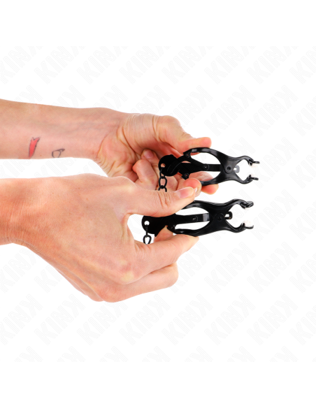 KINK - JAPANESE CLOVER NIPPLE CLAMPS WITH CHAIN BLACK 30 CM