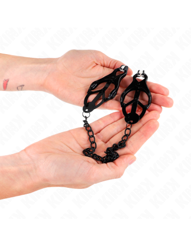 KINK - JAPANESE CLOVER NIPPLE CLAMPS WITH CHAIN BLACK 30 CM