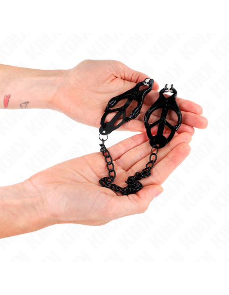 KINK - JAPANESE CLOVER NIPPLE CLAMPS WITH CHAIN BLACK 30 CM
