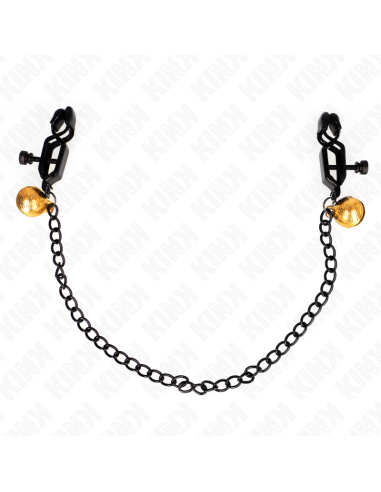 KINK - FLAT CHAIN NIPPLE CLAMPS AND BELL SILVER 30 CM