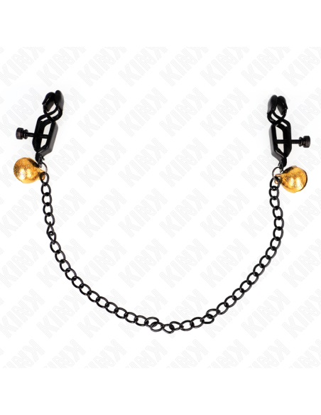 KINK - FLAT CHAIN NIPPLE CLAMPS AND BELL SILVER 30 CM