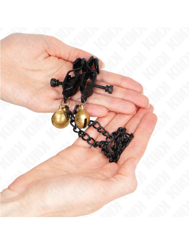 KINK - FLAT CHAIN NIPPLE CLAMPS AND BELL SILVER 30 CM