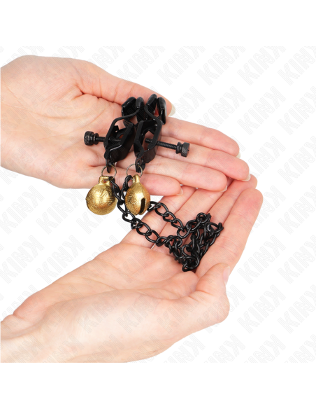 KINK - FLAT CHAIN NIPPLE CLAMPS AND BELL SILVER 30 CM