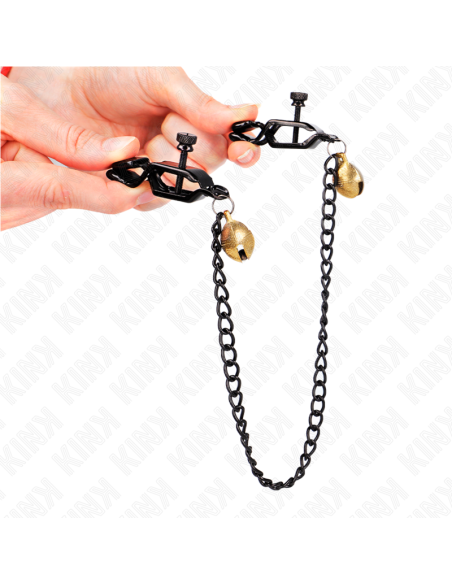 KINK - FLAT CHAIN NIPPLE CLAMPS AND BELL SILVER 30 CM