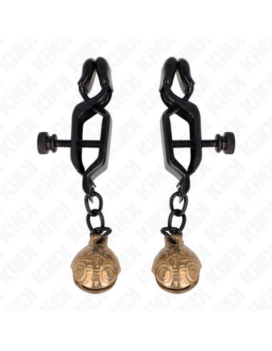 KINK - BELL JAW STYLE NIPPLE CLAMPS BLACK 7 CM