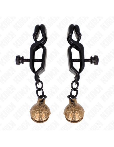 KINK - BELL JAW STYLE NIPPLE CLAMPS BLACK 7 CM