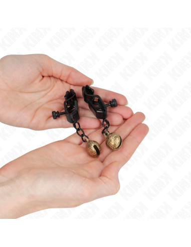 KINK - BELL JAW STYLE NIPPLE CLAMPS BLACK 7 CM
