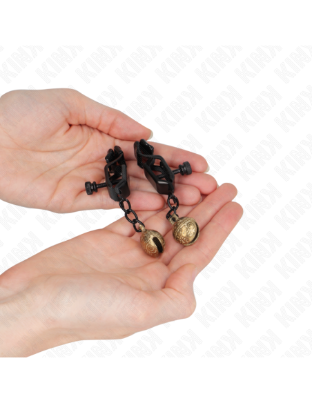 KINK - BELL JAW STYLE NIPPLE CLAMPS BLACK 7 CM