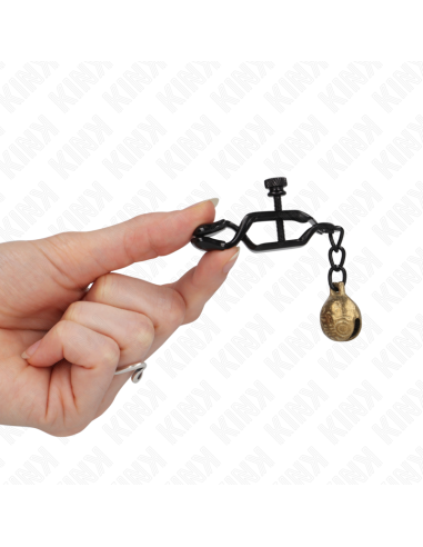 KINK - BELL JAW STYLE NIPPLE CLAMPS BLACK 7 CM