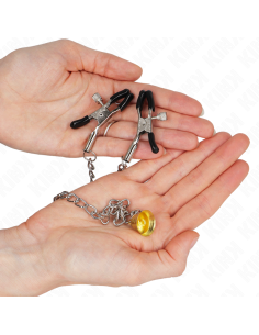 KINK - CHAIN NIPPLE CLAMPS WITH HORN PENDANT 30 CM 2