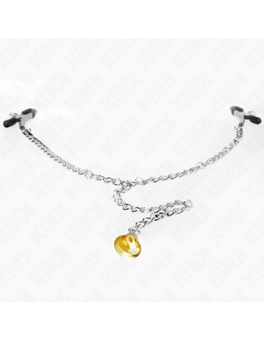 KINK - CHAIN NIPPLE CLAMPS WITH HORN PENDANT 30 CM