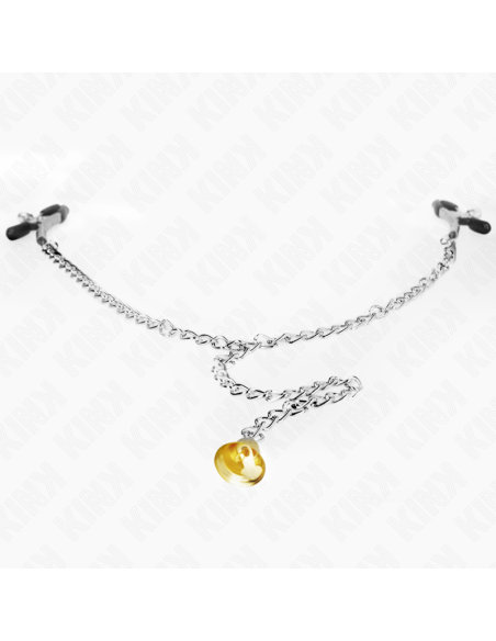 KINK - CHAIN NIPPLE CLAMPS WITH HORN PENDANT 30 CM