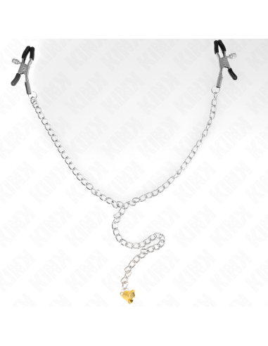 KINK - CHAIN NIPPLE CLAMPS WITH HORN PENDANT 30 CM