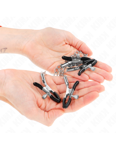 KINK - 4 NIPPLE AND CLIT CLAMPS ADJUSTABLE SILVER