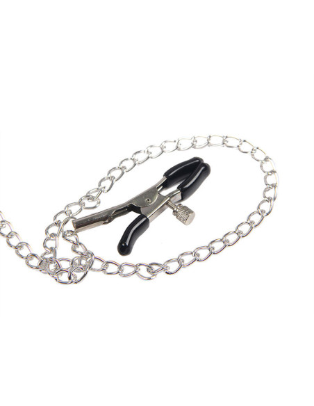 SUBBLIME - 953720 BONDAGE LEATHER STRAP BREAST CLAMPS BLACK ONE SIZE