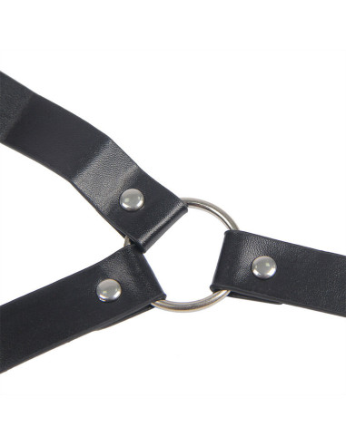 SUBBLIME - 953720 BONDAGE LEATHER STRAP BREAST CLAMPS BLACK ONE SIZE