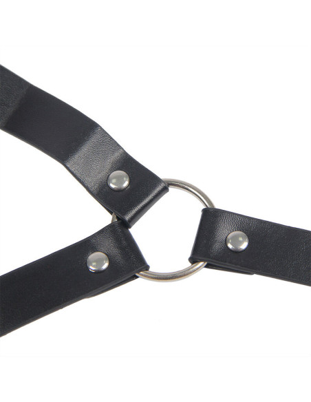 SUBBLIME - 953720 BONDAGE LEATHER STRAP BREAST CLAMPS BLACK ONE SIZE
