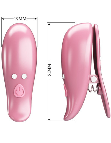 PRETTY LOVE - CAILEY NIPPLE CLAMPS 10 VIBRATIONS REMOTE CONTROL PINK