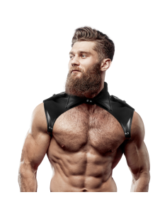 FETISH SUBMISSIVE ATTITUDE - MENS BRIGADE ADJUSTABLE ECO-LEATHER NECK HARNESS