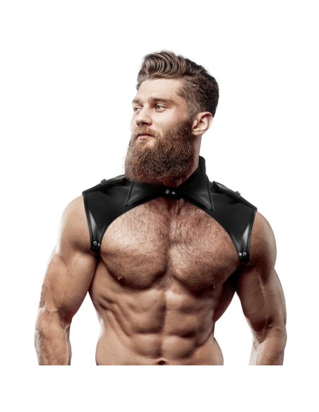 FETISH SUBMISSIVE ATTITUDE - MENS BRIGADE ADJUSTABLE ECO-LEATHER NECK HARNESS