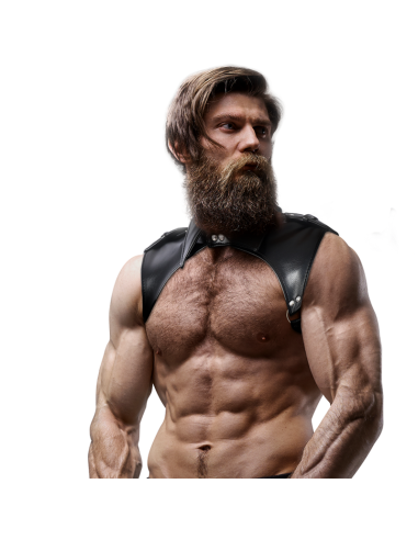 FETISH SUBMISSIVE ATTITUDE - MENS BRIGADE ADJUSTABLE ECO-LEATHER NECK HARNESS