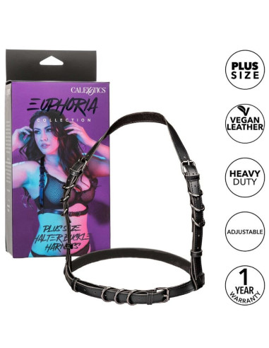 CALEXOTICS - EUPHORIA PLUS SIZE HALTER BUCKLE HARNESS BLACK