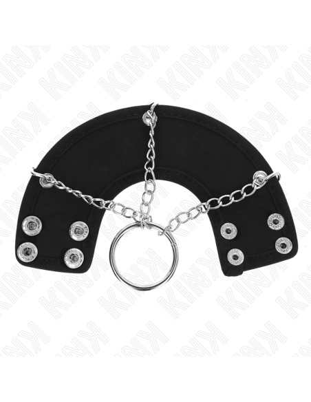 KINK - PENIS RING 4 CM CHAIN 7 CM METAL WITH LEATHER BELT