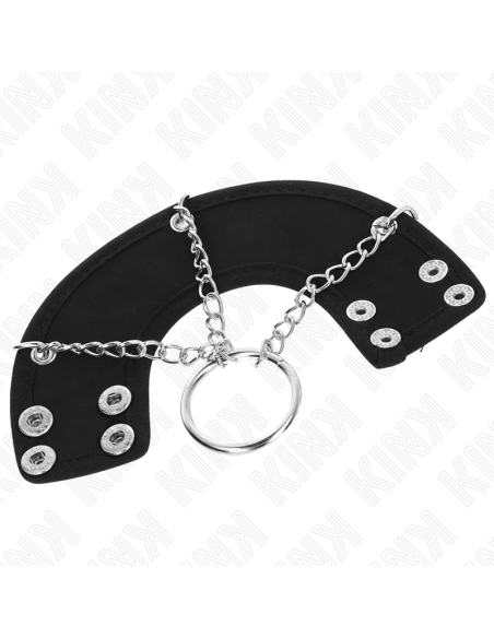 KINK - PENIS RING 4 CM CHAIN 7 CM METAL WITH LEATHER BELT