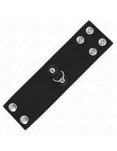 KINK - LEATHER PENIS RING WITH PRESSURE CLOSURE 18 X 5 CM