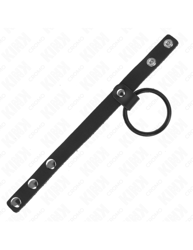 KINK - SILICONE PENIS RING 3.8 CM AND LEATHER BALL DIVIDER 22 X 1.5 CM