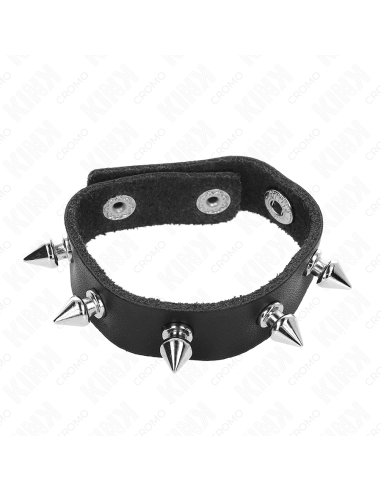 KINK - LEATHER PENIS RING WITH SPIKES 21.5 X 1.6 CM