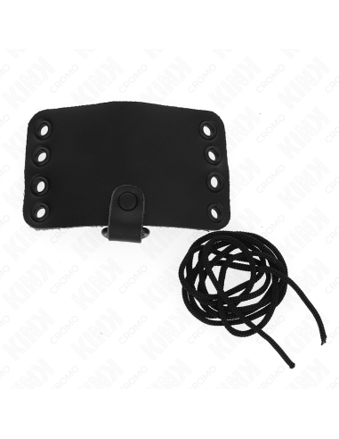 KINK - LEATHER PENIS RING WITH LACE CLOSURE AND LACES