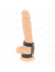 KINK - ADJUSTABLE DOUBLE LEATHER PENIS RING 2