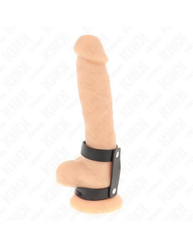 KINK - ADJUSTABLE DOUBLE LEATHER PENIS RING