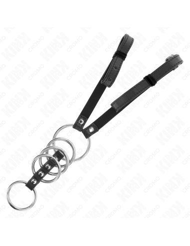 KINK - 5 METALINIAI PENIO ŽIEDAI, 3,8–5 CM, SU ODININIS DIRŽAS, 112 CM