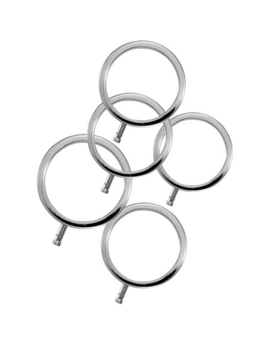 ELECTRASTIM - ELECTRARINGS METAL PENIS RINGS PACK OF 5