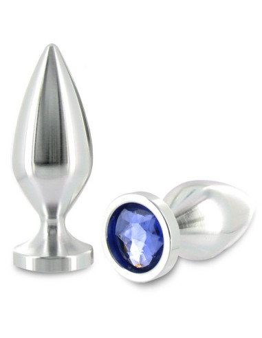METAL HARD - ANAL PLUG ALIMINUM CRYSTAL COLOR MEDIUM 8.89CM