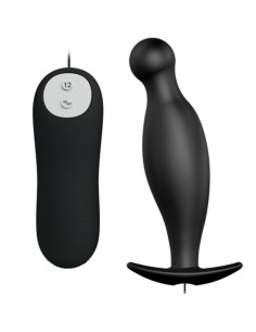 PRETTY LOVE - SILICONE ANAL PLUG 12 VIBRATION MODES BLACK
