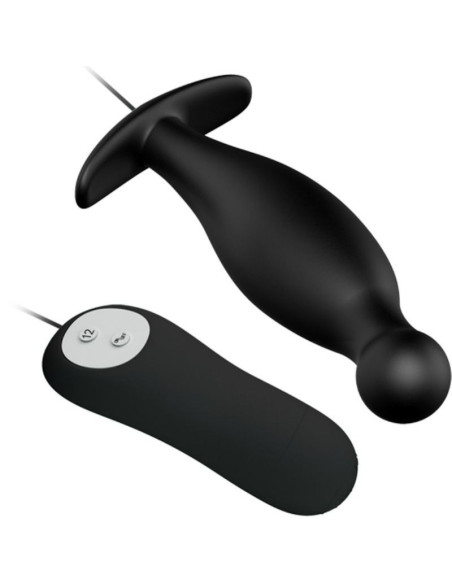 PRETTY LOVE - SILICONE ANAL PLUG 12 VIBRATION MODES BLACK