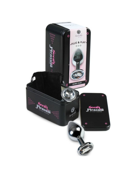 SECRETPLAY - PLUG ANAL TRANSPARENT ALUMINUM 8 CM