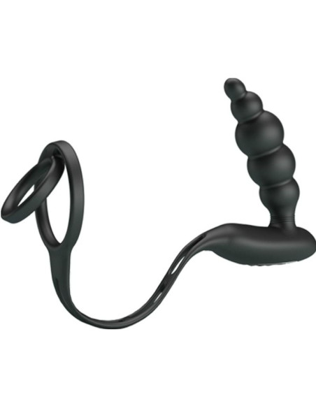 PRETTY LOVE - PENIS RINGS WITH VIBRATOR PLUG