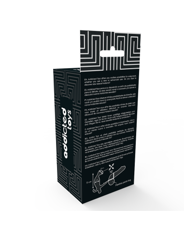 ADDICTED TOYS - ANAL PLUG WITH DOUBLE PENIS RING AND TESTICLES BLACK