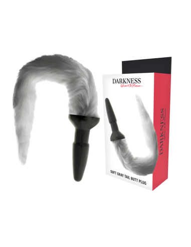 DARKNESS - SILICONE ANAL PLUG WITH GRAY TAIL