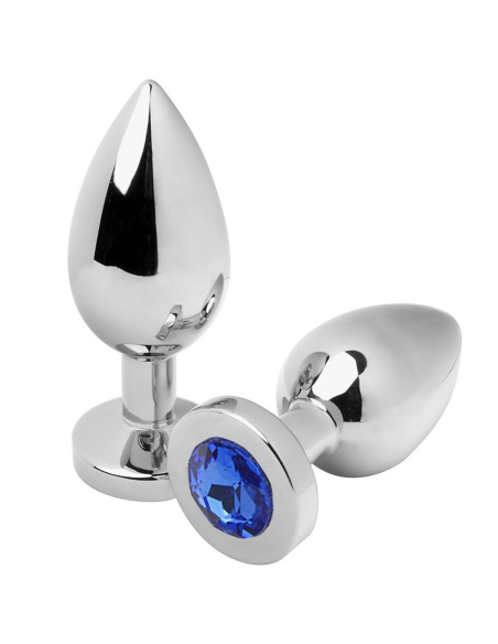 METAL HARD - ANAL PLUG DIAMOND BLUE MEDIUM 7.62CM